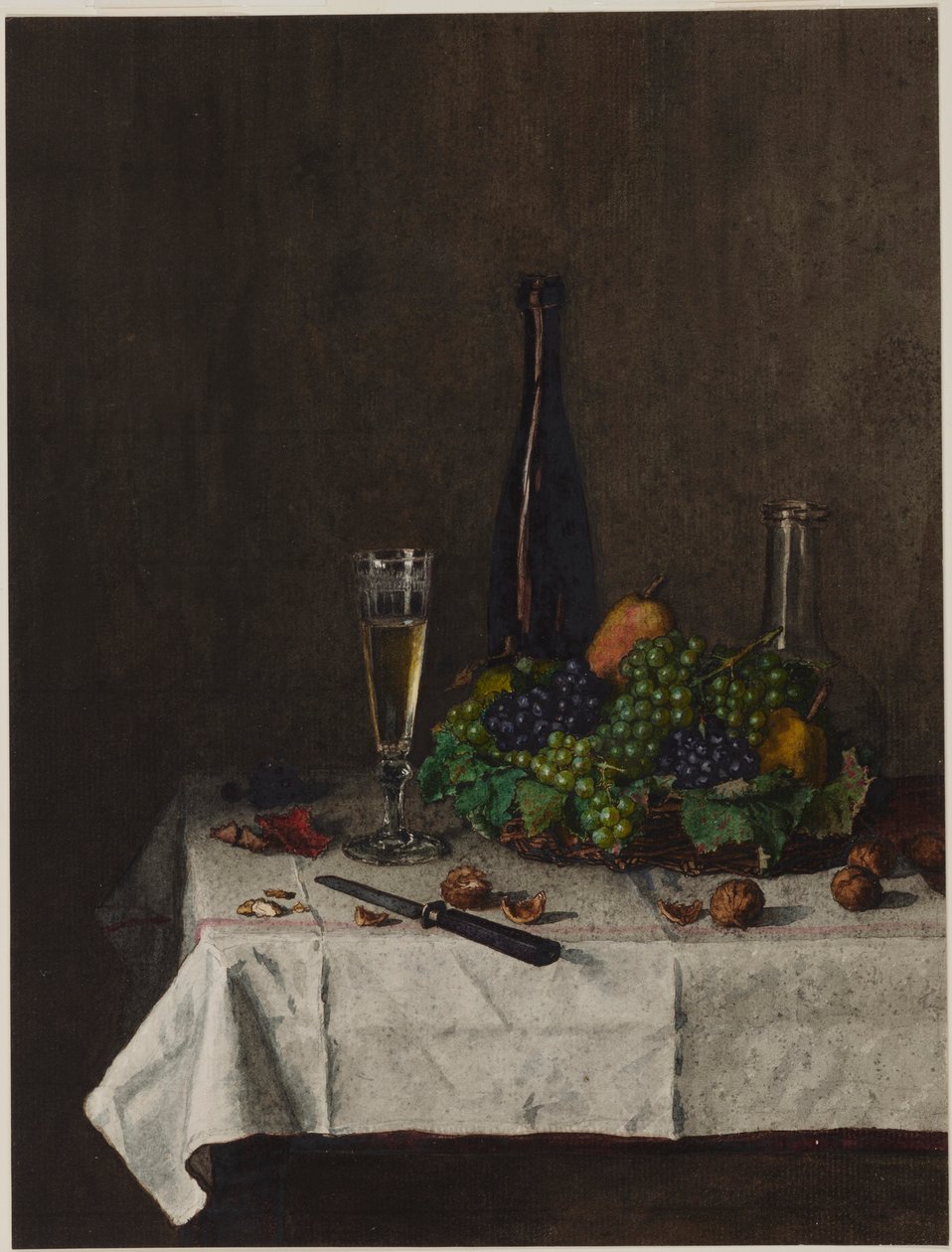 Nature morte avec panier de raisins - Léon Bonvin