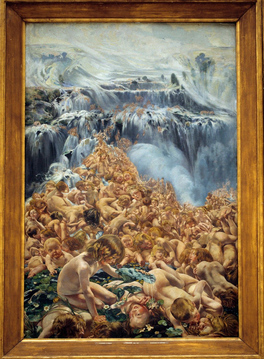 Le glacier, le torrent (partie gauche du triptyque « le ruisseau ») - Leon Henri Marie Frederic