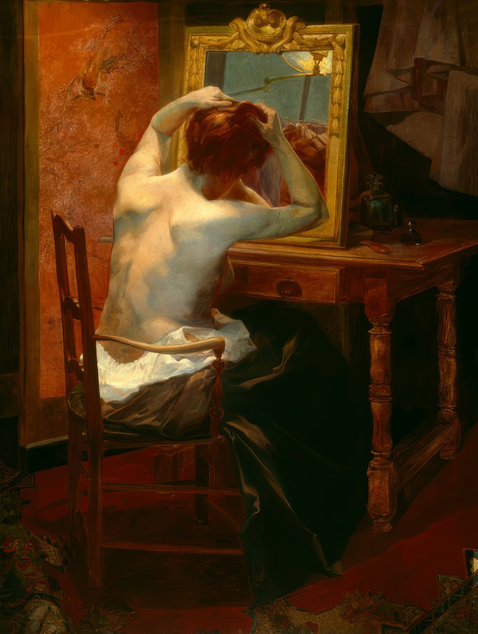 Une dame à la toilette - Leon Olivier-Bon