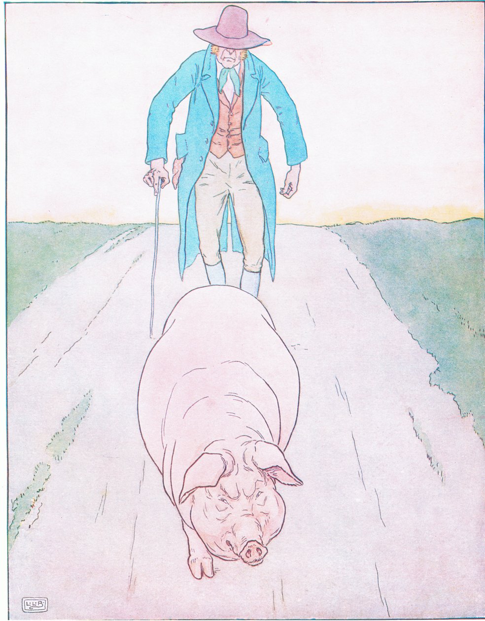 Au marché, au marché, pour acheter un gros cochon - Leonard Leslie Brooke