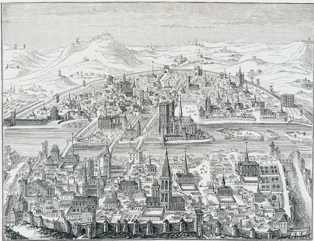 Grande vue en perspective de Paris en 1607, d