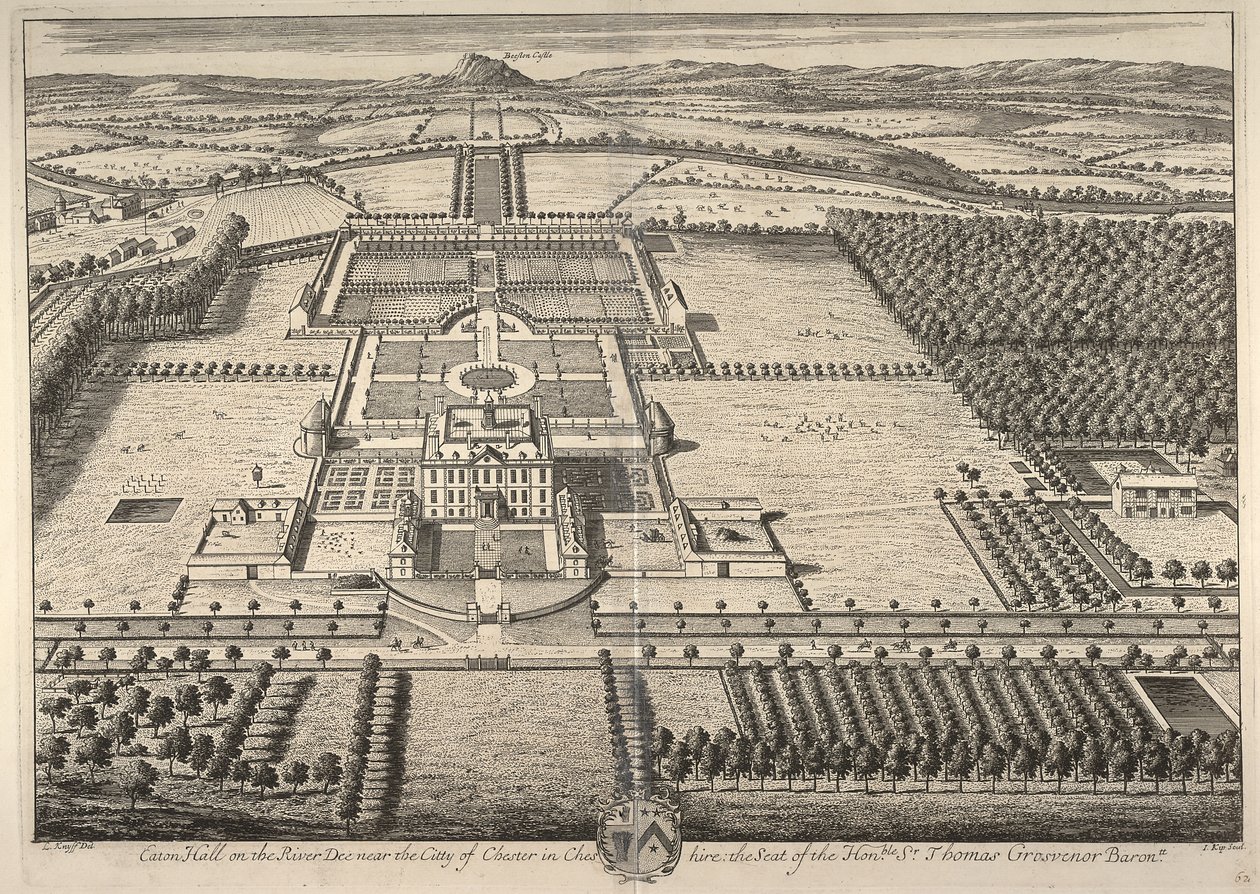 Eaton Hall sur la rivière Dee près de la ville de Chester dans le Cheshire, la résidence de l