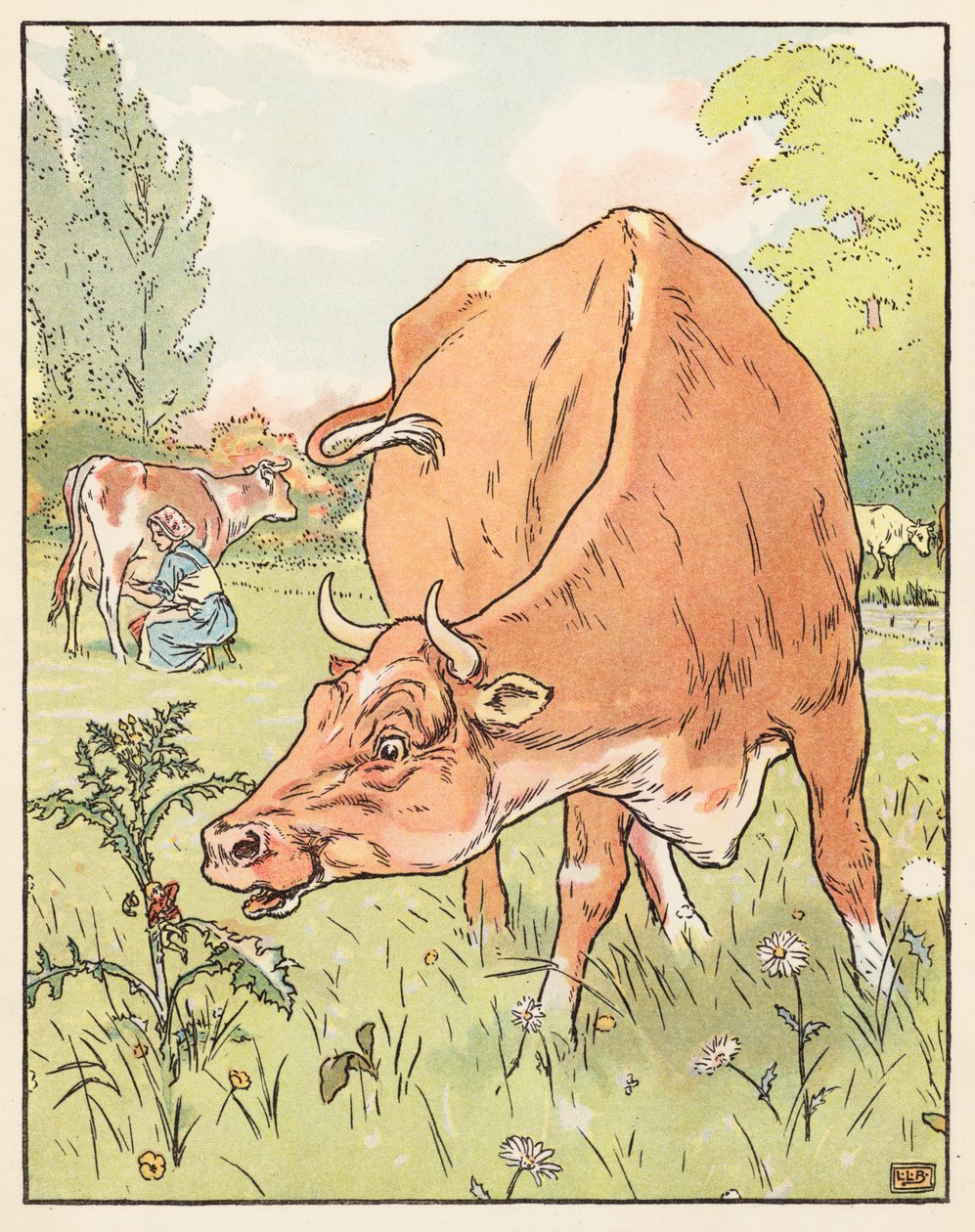 Tom Thumb (lithographie couleur) - Leonard Leslie Brooke