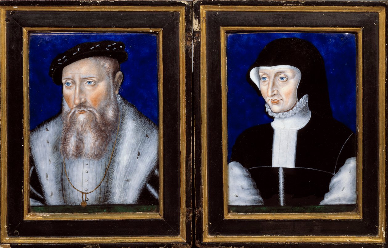 Portrait de Claude de Lorraine (1496-1550), duc de Guise et Antoinette de Bourbon Vendôme (1494-1583), son épouse - Leonard Limosin