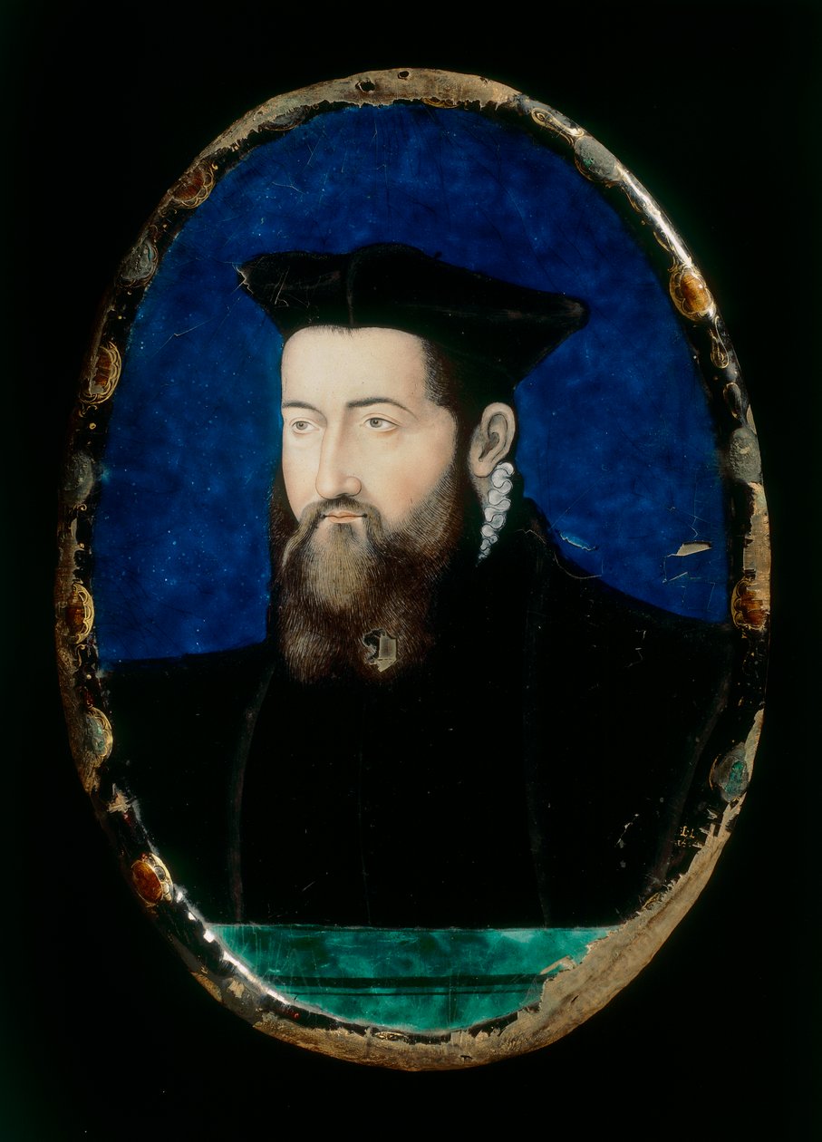 Portrait de prélat, œuvre en majolique de Léonard Limosin conservée au Museo Nazionale del Bargello, Florence - Leonard Limosin