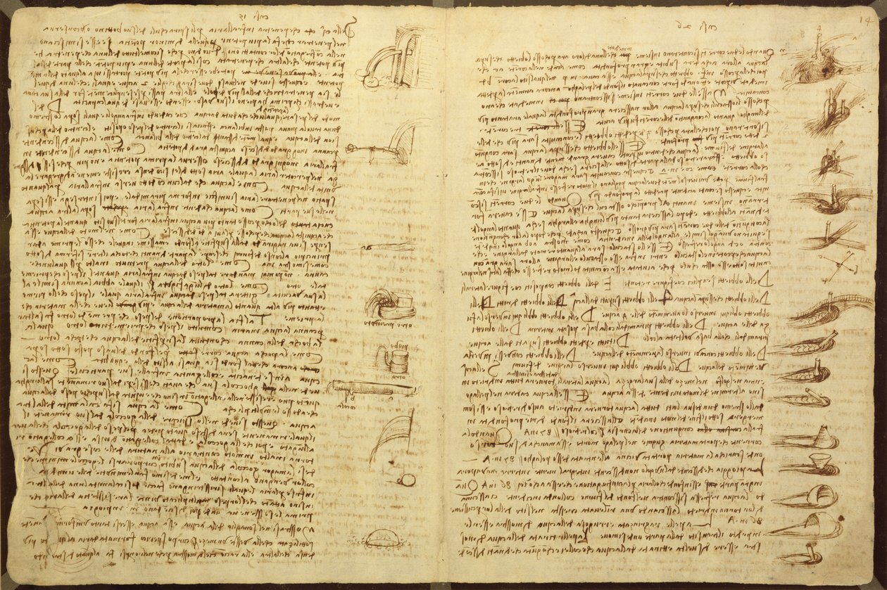 Une page du Codex Leicester, 1508-12 - Leonardo da Vinci
