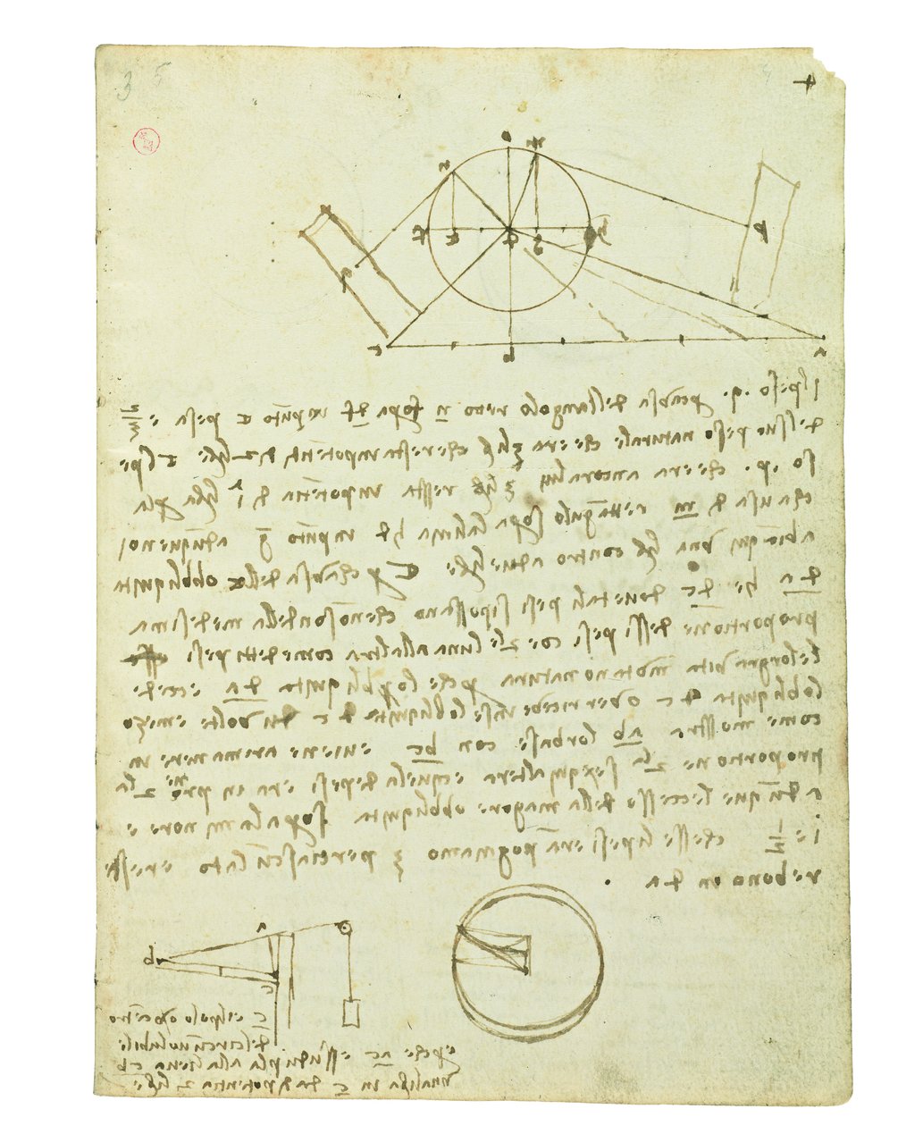 Codex sur le vol des oiseaux, Folio 4 recto - Leonardo da Vinci