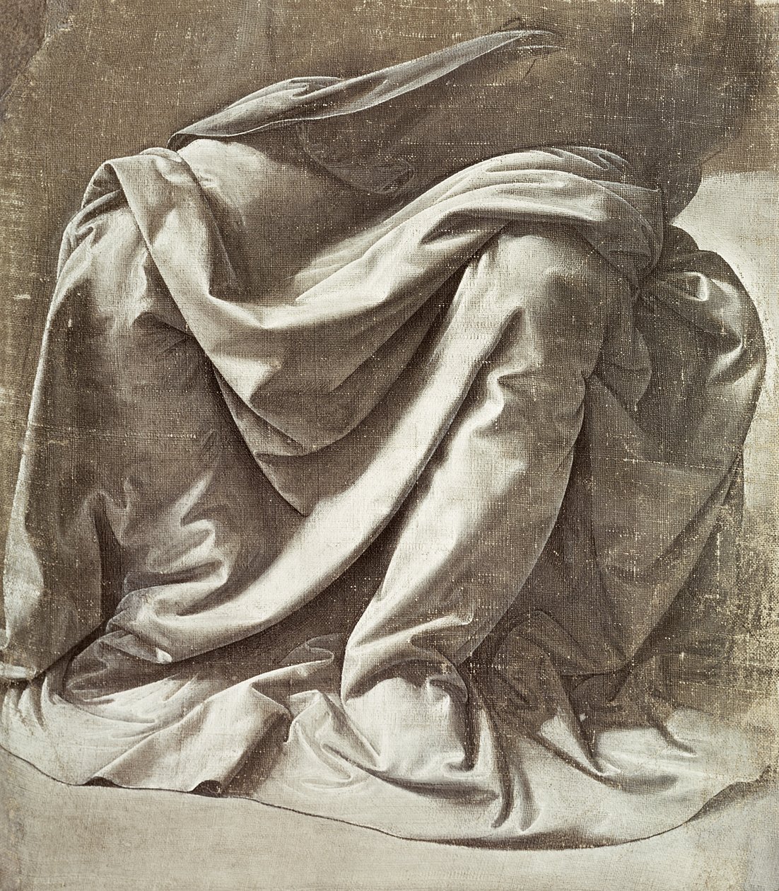 Étude de draperie pour une figure assise, c.1475-80 - Leonardo da Vinci