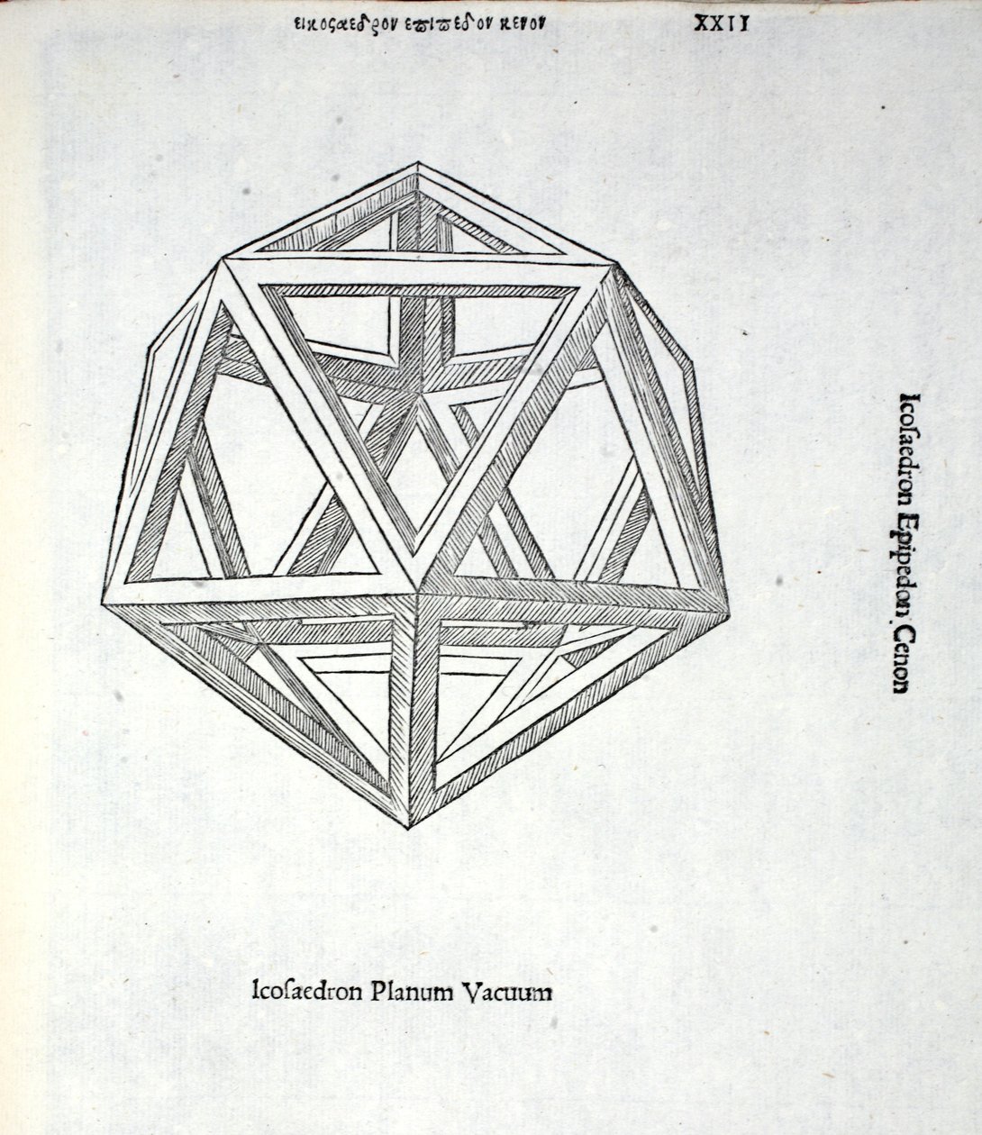 Icosaèdre planum vacuum, illustration de 