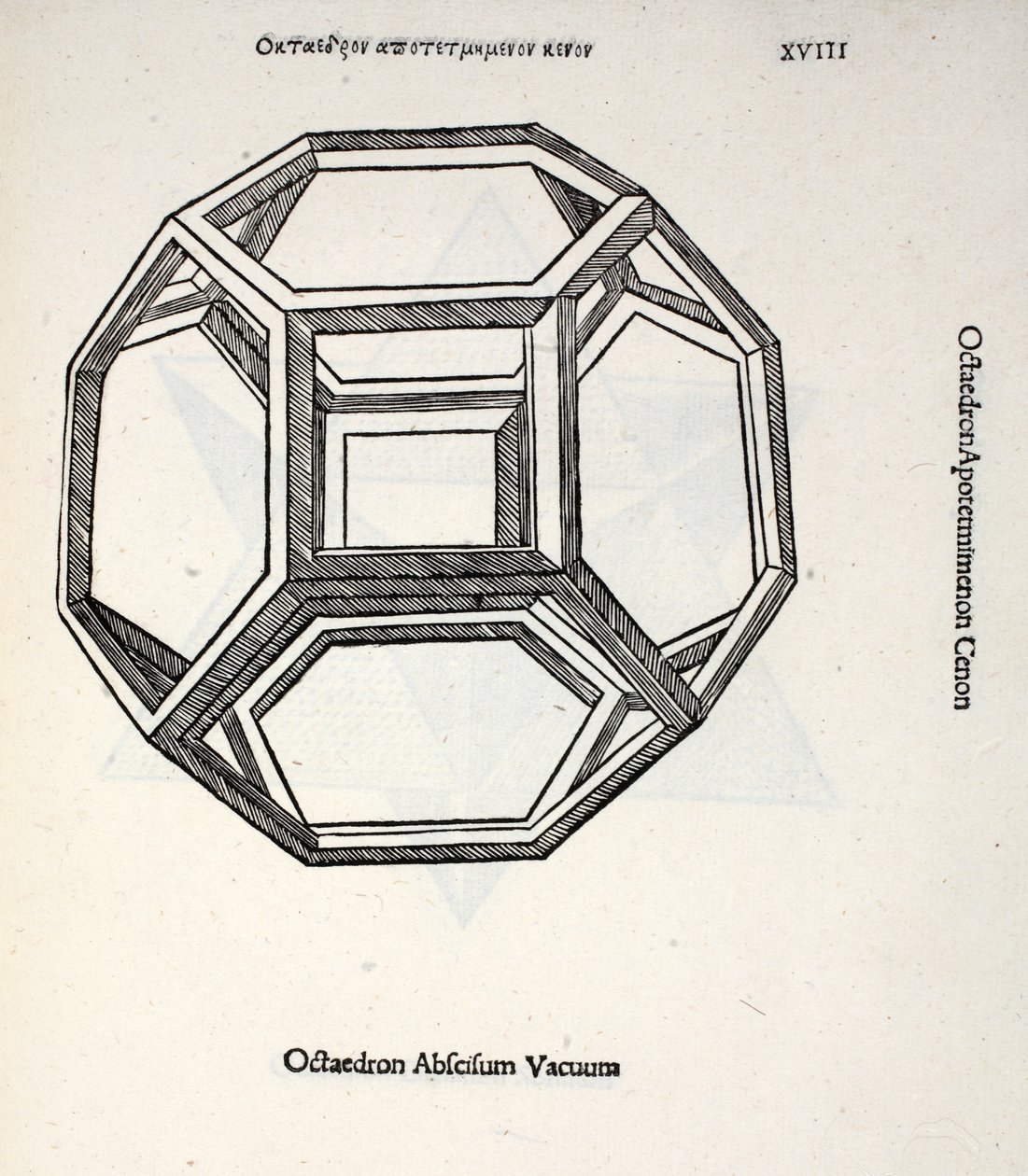 Octocèdre tronqué vide, illustration de 