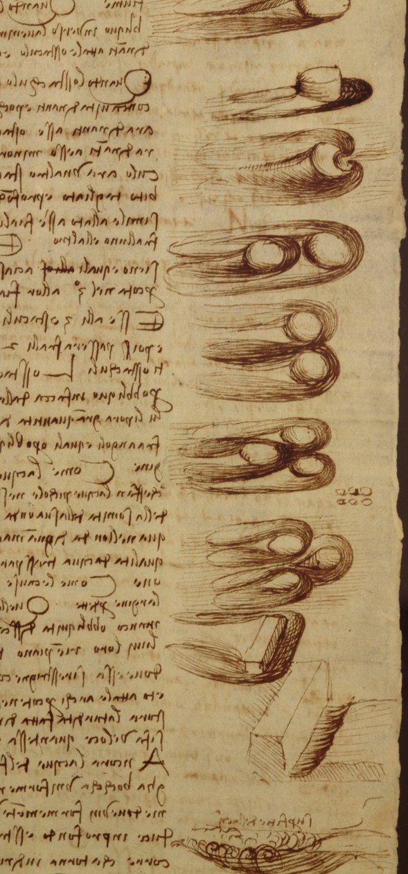 Diagrammes scientifiques, du Codex Leicester, 1508-12 (détail) - Leonardo da Vinci