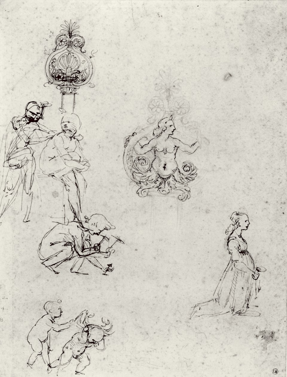 Études de figures et décorations, c.1480-82 - Leonardo da Vinci