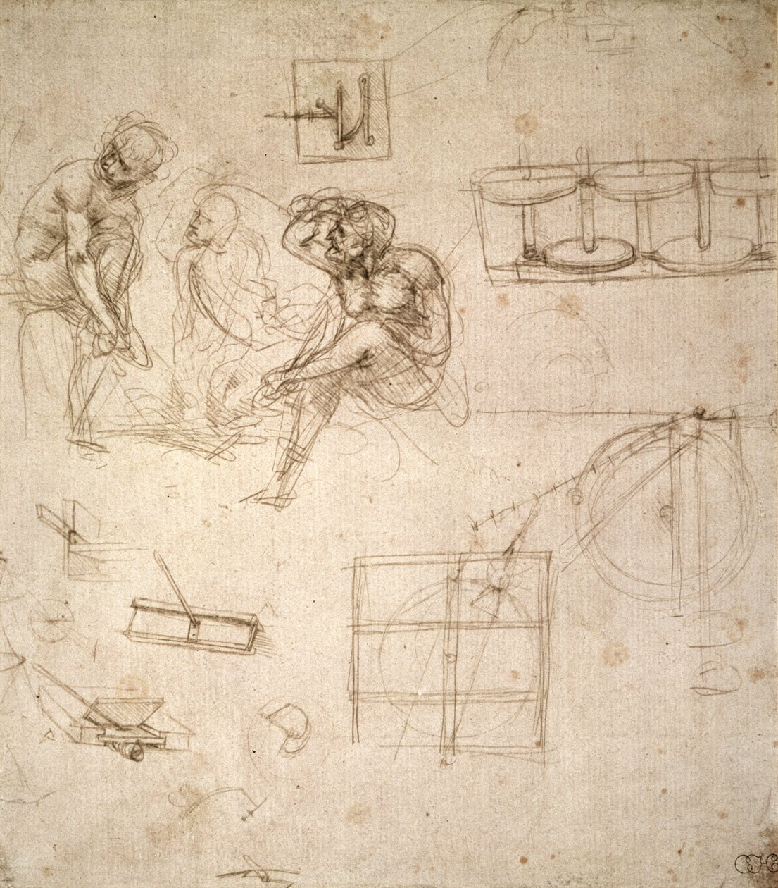 Études de figures et de machines - Leonardo da Vinci