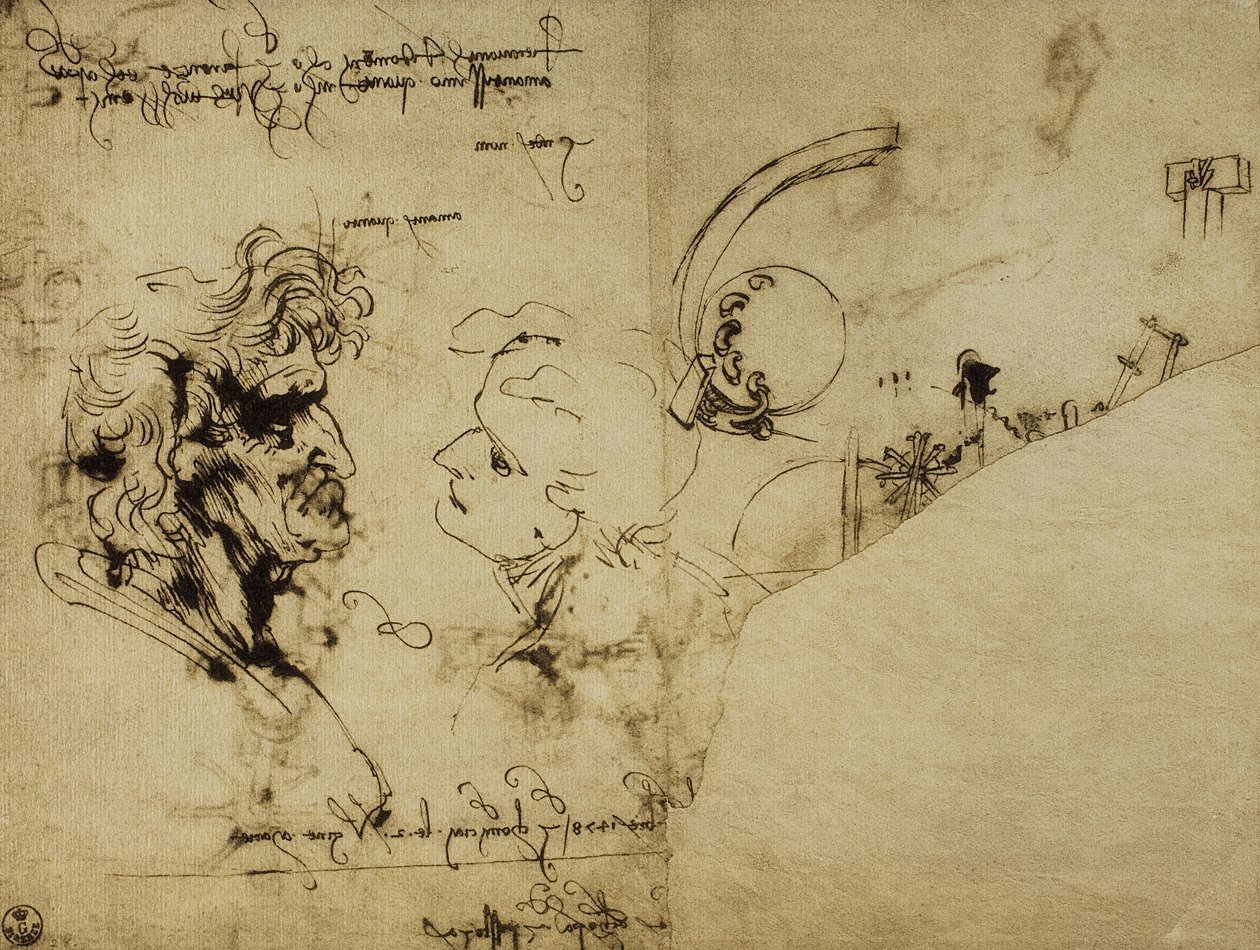Étude de diverses figures et tête d