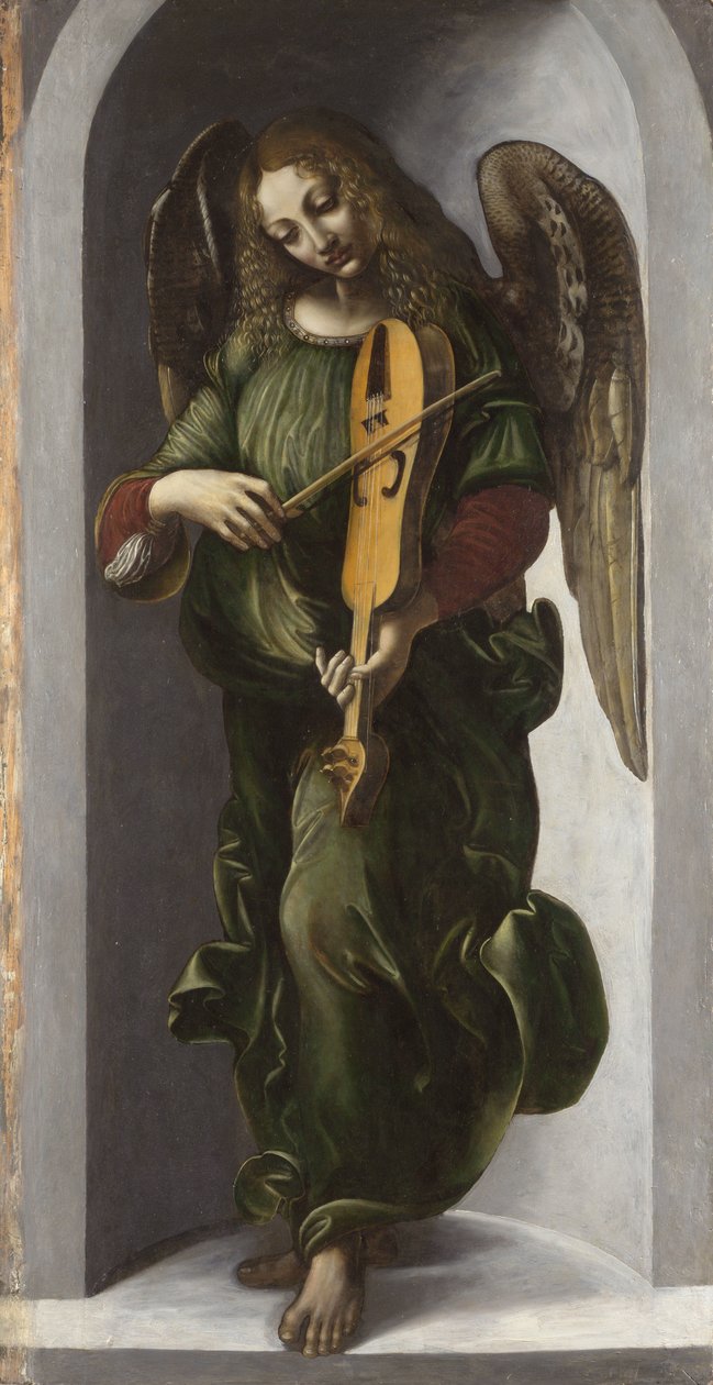 Un ange en vert jouant de la vielle - Leonardo da (circle of) Vinci