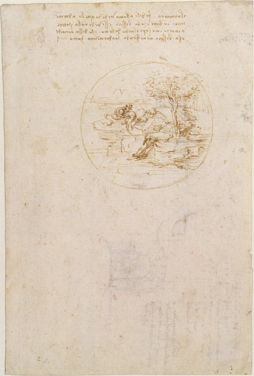 Allégorie de la fidélité du lézard (recto) ; Esquisse d