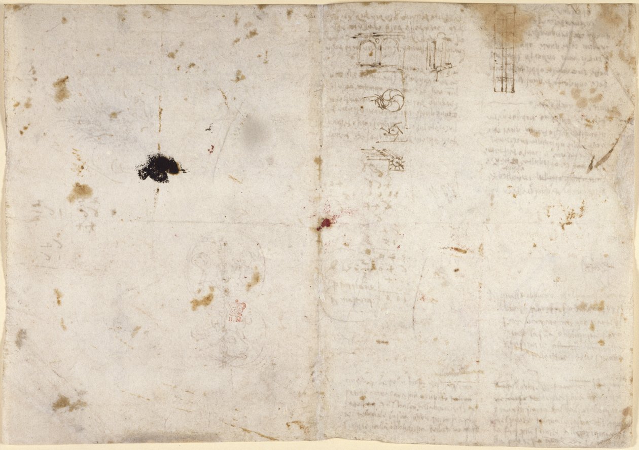 Dessins sur les pouvoirs et forces mécaniques, percussion, gravité, mouvement, optique et astronomie, avec diverses propositions arithmétiques et géométriques - Leonardo da Vinci