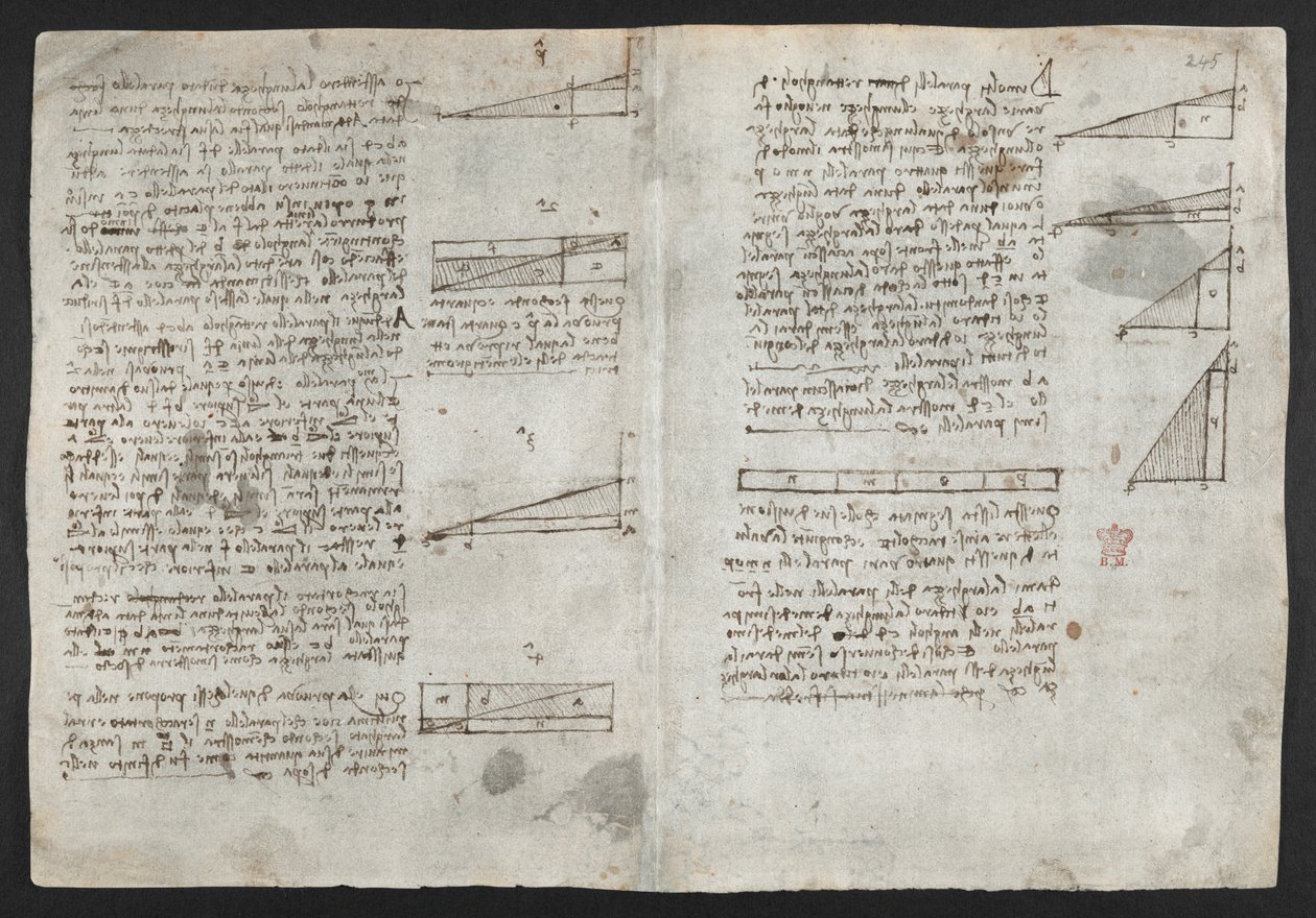 Dessins sur les pouvoirs et forces mécaniques, percussion, gravité, mouvement, optique et astronomie, avec diverses propositions arithmétiques et géométriques, illustration du 