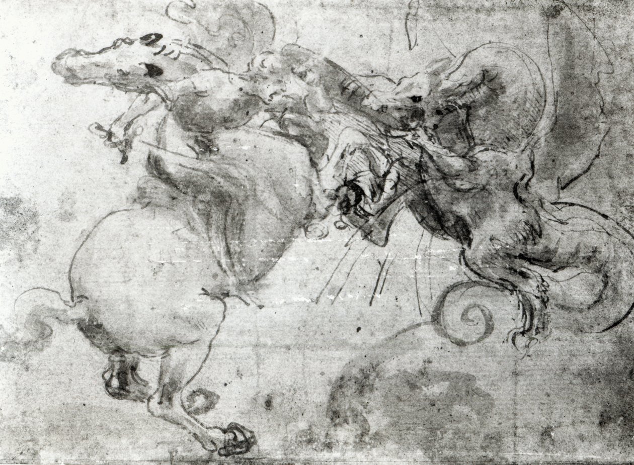 Bataille entre un cavalier et un dragon, c.1482 - Leonardo da Vinci
