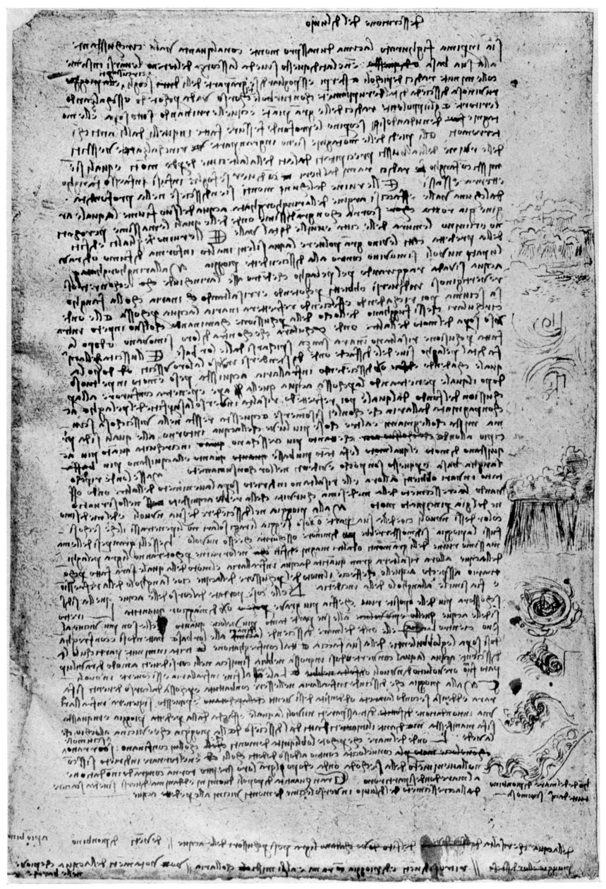 Description du Grand Déluge, fin du 15e siècle ou début du 16e siècle - Leonardo da Vinci