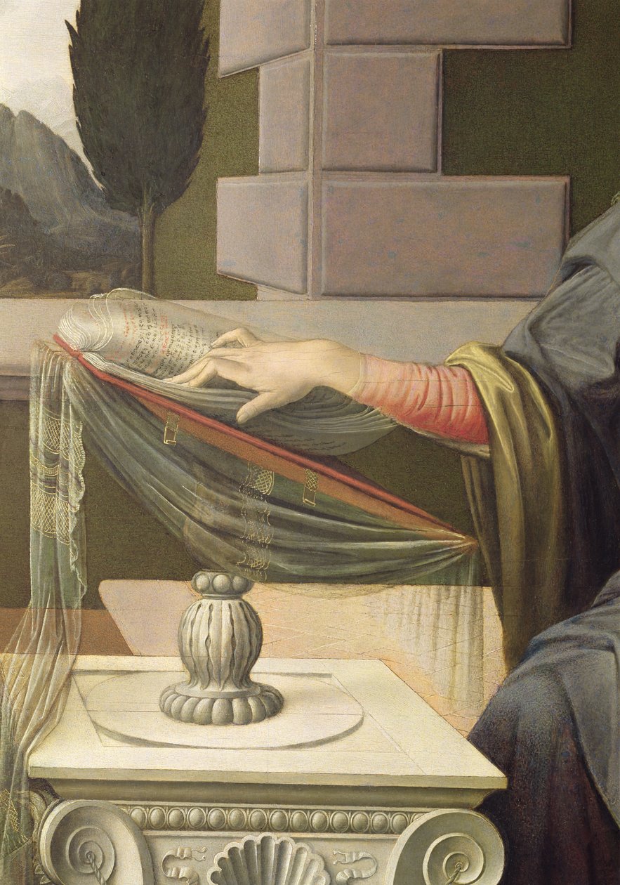 Détail de la Vierge Marie (post restauration) - Leonardo da Vinci