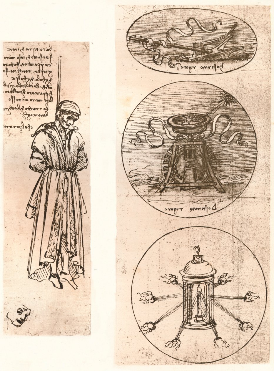 Dessins de Bernardo di Bandino Baroncelli pendu, et emblèmes, vers 1472-1519, 1883 - Leonardo da Vinci