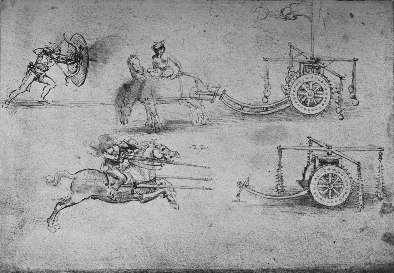 Dessins de Chariots Armés de Fléaux, d