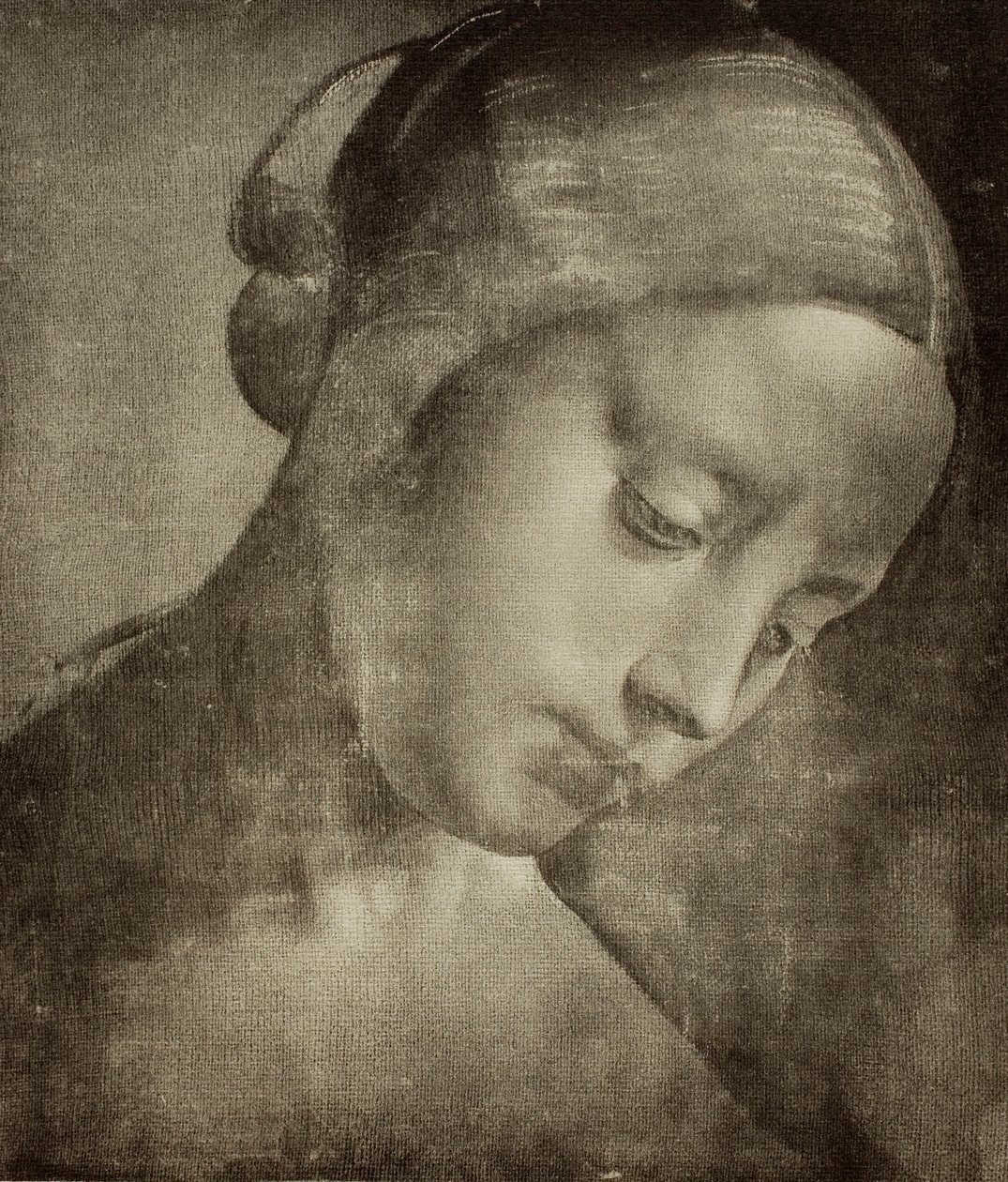 Tête féminine, dessin de Léonard de Vinci. Gabinetto dei Disegni e delle Stampe, Galerie des Offices, Florence - Leonardo da Vinci