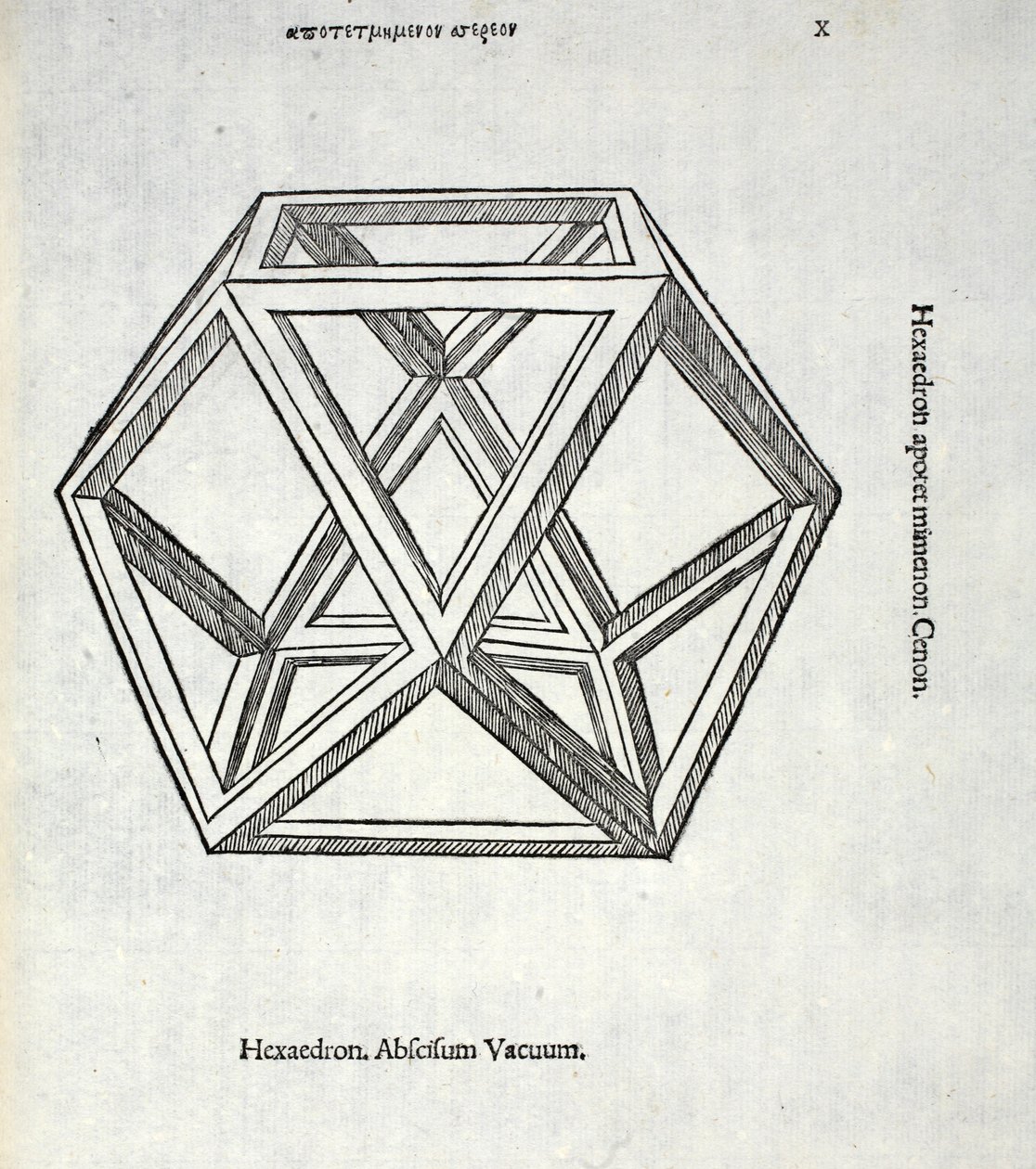 Hexaèdre tronqué vide, illustration de 