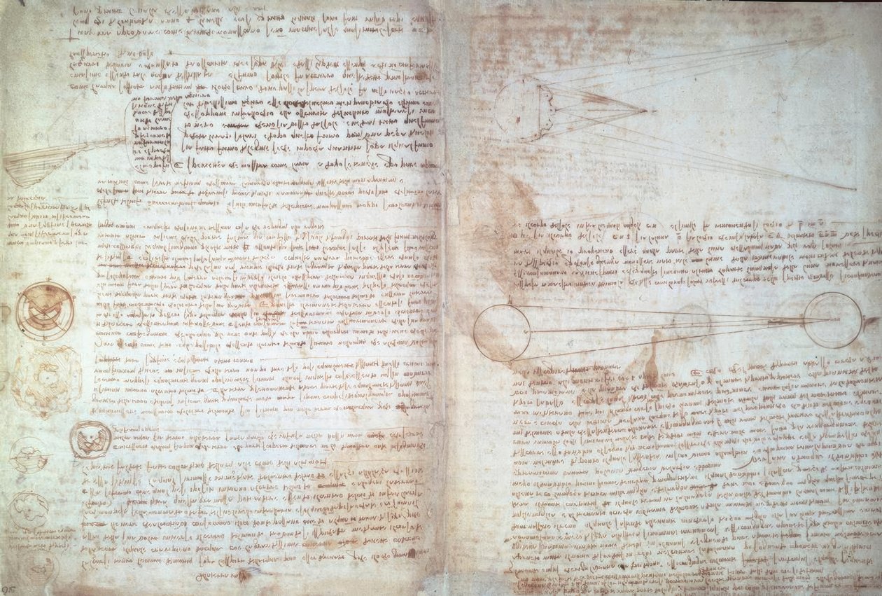 Leonardo da Vinci, pages du Cod. Hammer - Leonardo da Vinci