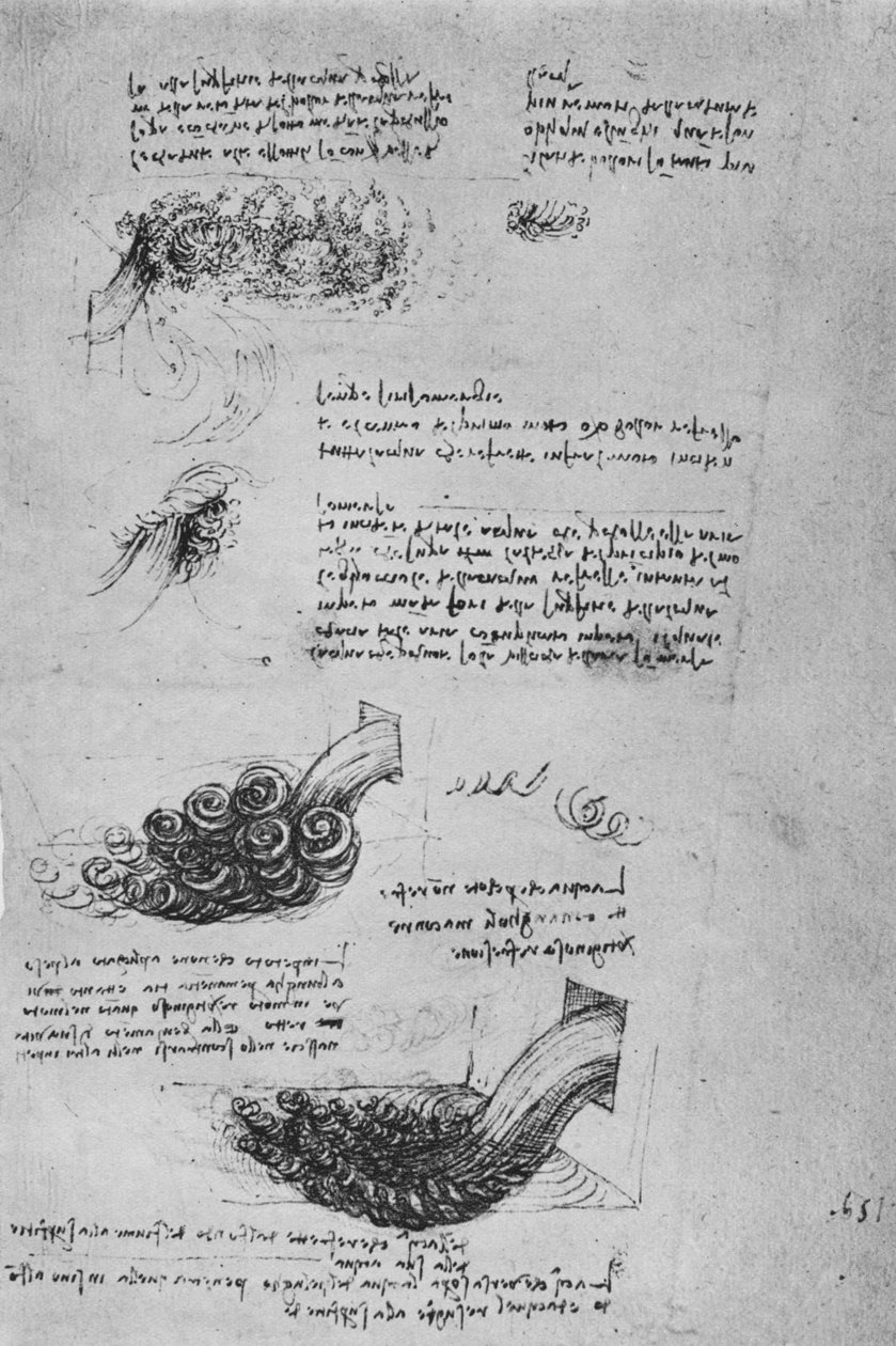 Études de formations aquatiques, vers 1480 - Leonardo da Vinci