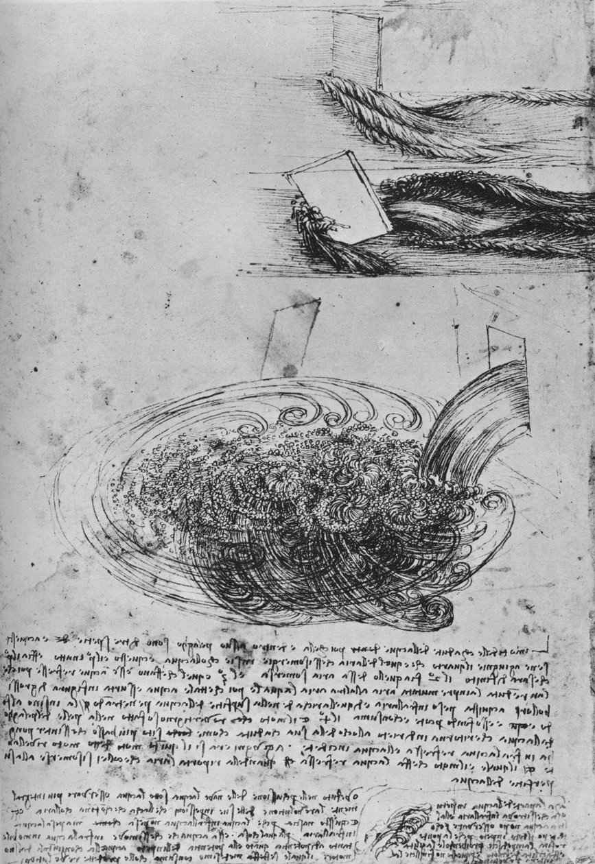 Études de formations aquatiques, vers 1480 - Leonardo da Vinci