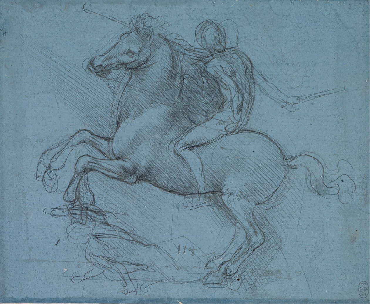 Etude pour un monument équestre (recto) - Leonardo da Vinci