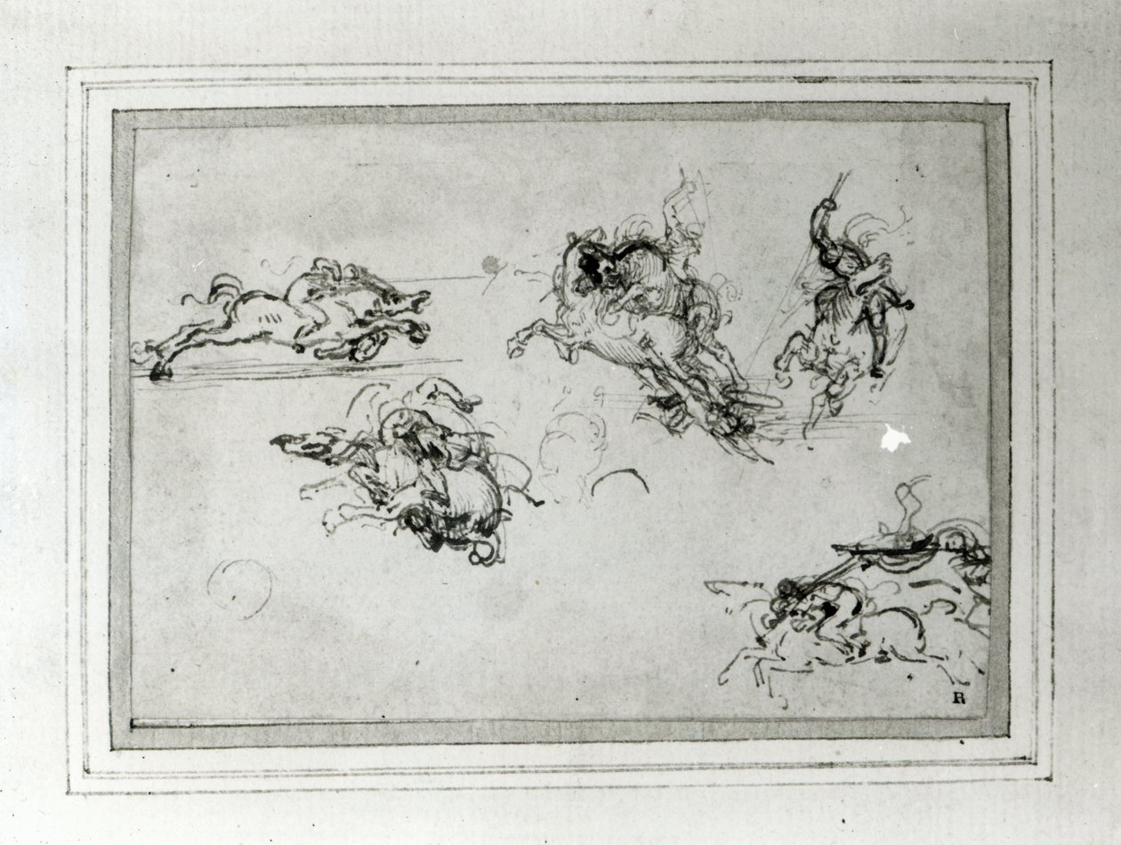Étude de cavaliers en combat, 1503-4 - Leonardo da Vinci