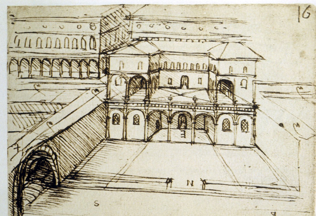 Urbanisme : plan architectural (16) par Léonard de Vinci - Leonardo da Vinci