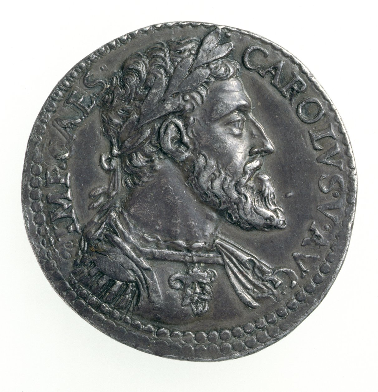 Testone de Charles V (1500-58) Duc de Milan, gravé par Dye, 1535-56 (avers) - Leone Leoni