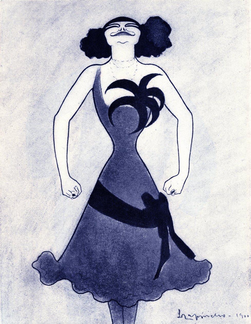 Caricature de la comédienne et chanteuse polaire (Emilie Marie Bouchaud) (1874-1939) Dessin de Leonetto Cappiello (1875-1942) 1900 - Leonetto Cappiello