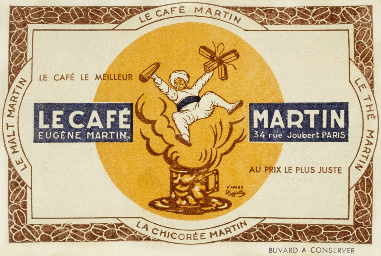 Publicité française pour le café Martin, d