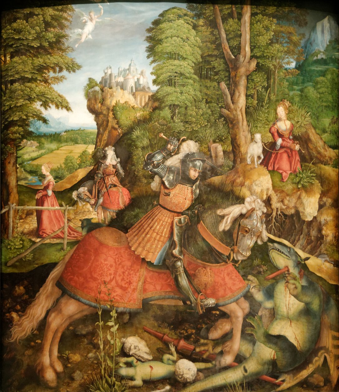 French : Saint Georges combattant le dragon Saint George fighting the dragon - Leonhard Beck