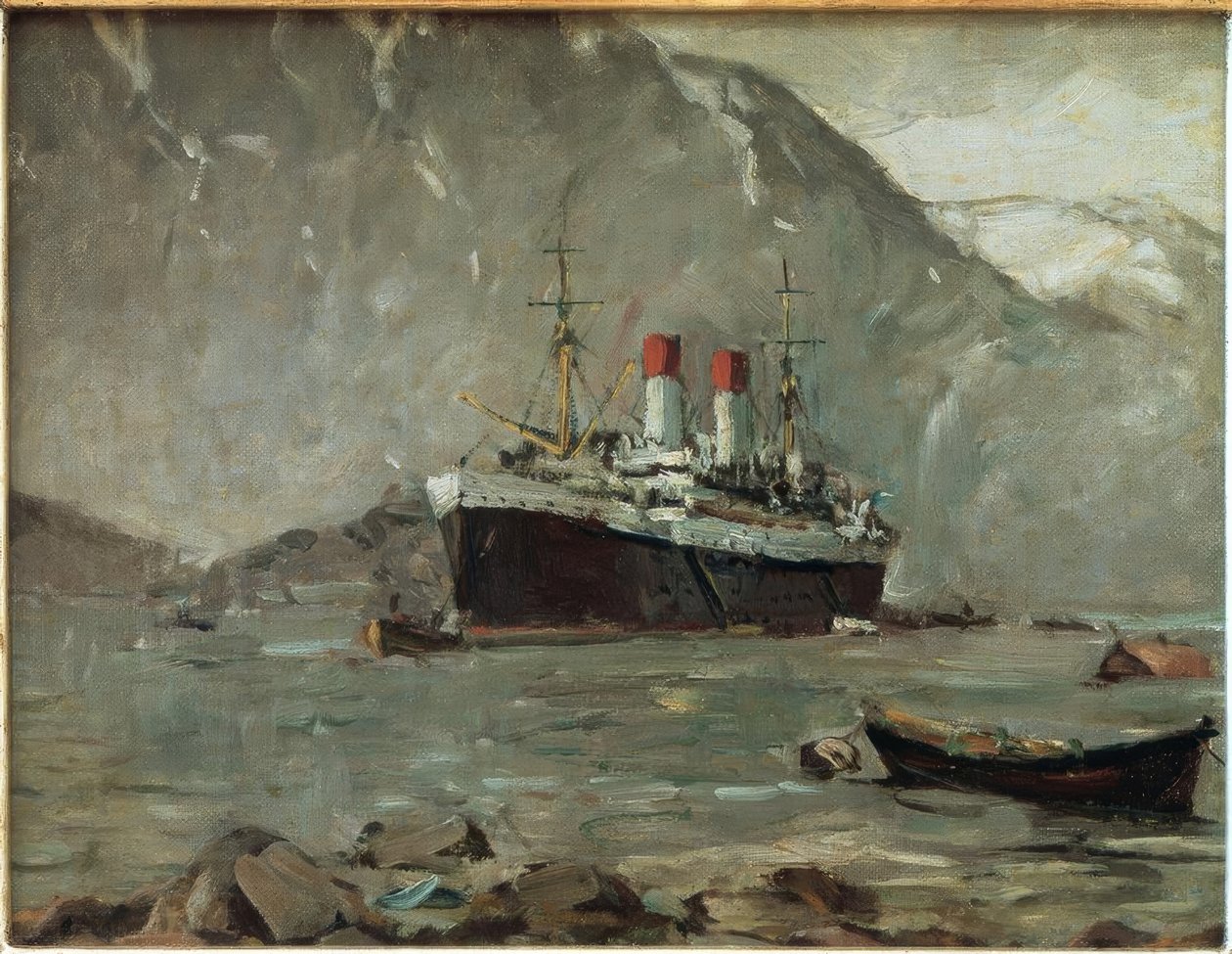Paquebot de la Hamburg-Süd dans un fjord norvégien - Leonhard Sandrock
