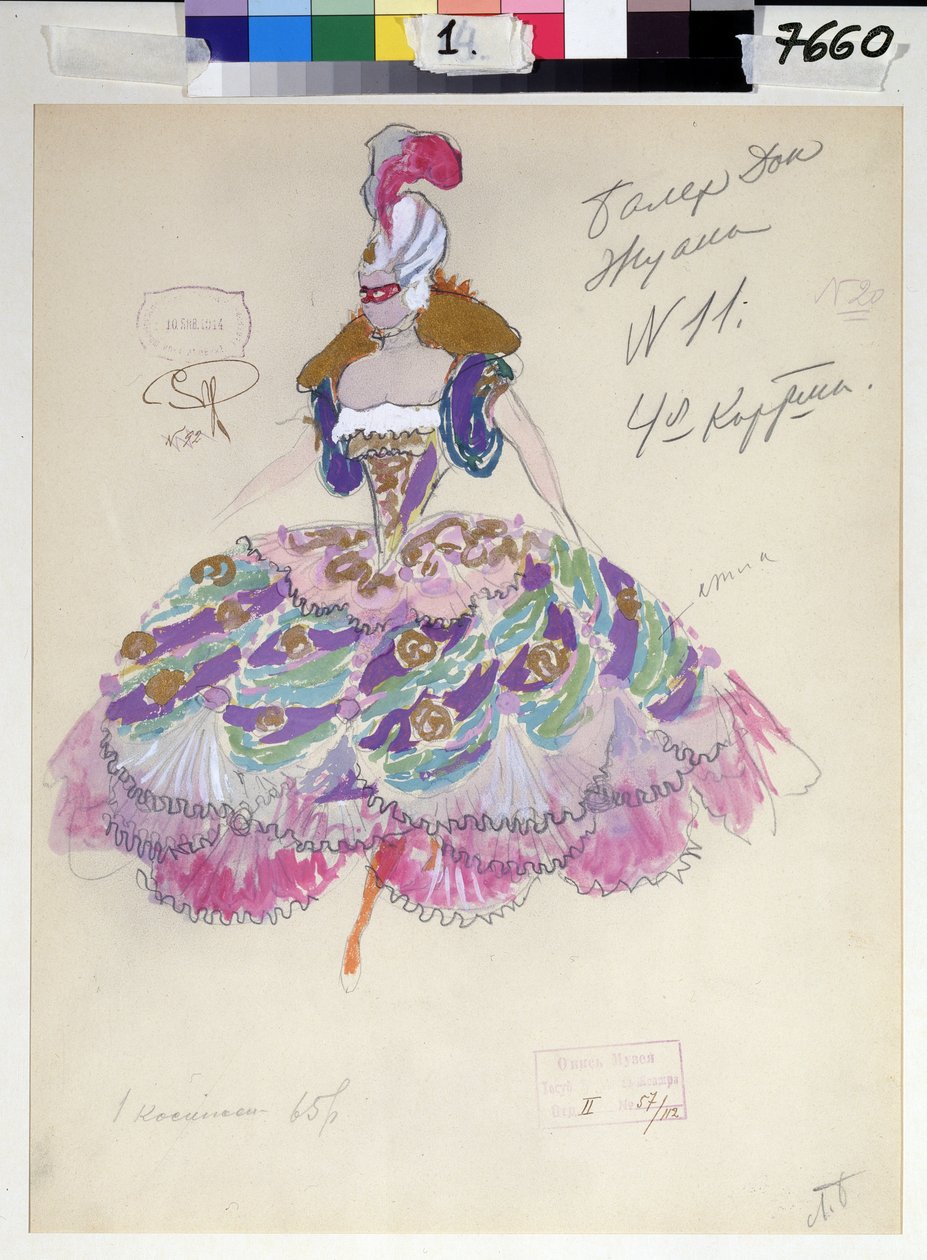 Costume pour "Don Giovanni" de Wolfgang Amadeus Mozart, 1914 - Leonid Mihhaylovich Brailovsky