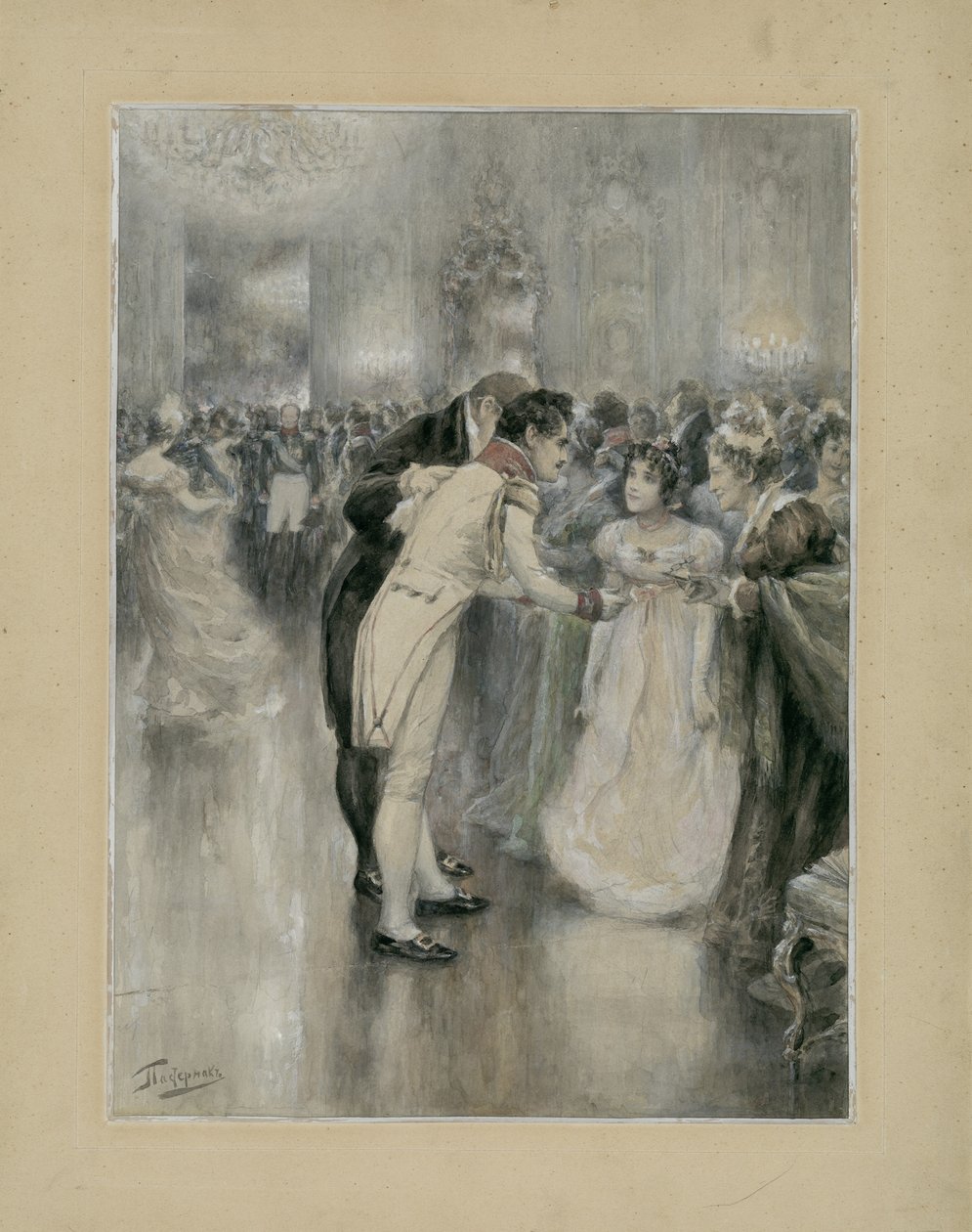 Natacha à son premier bal. Illustration pour le roman Guerre et Paix de Léon Tolstoï, 1893 - Leonid Osipovich Pasternak