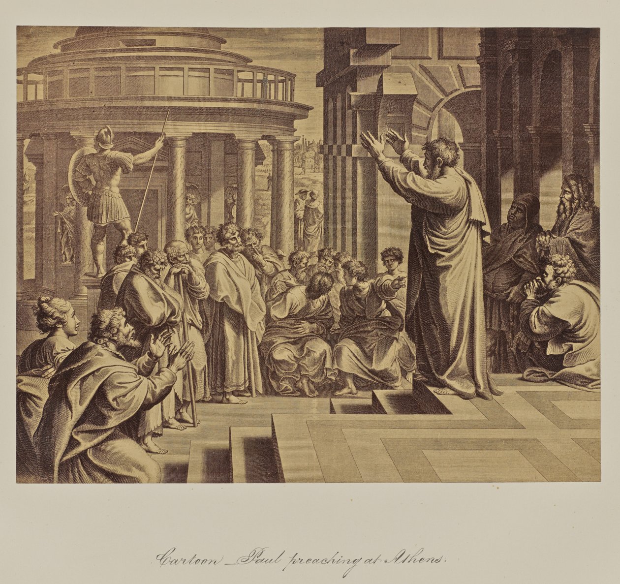 Caricature - Paul prêche à Athènes. - Leonida Caldesi