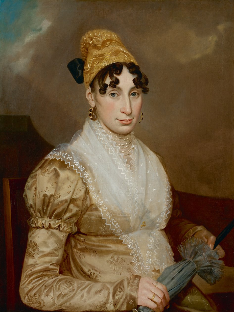 Dame avec coiffe dorée - Leopold Blonder