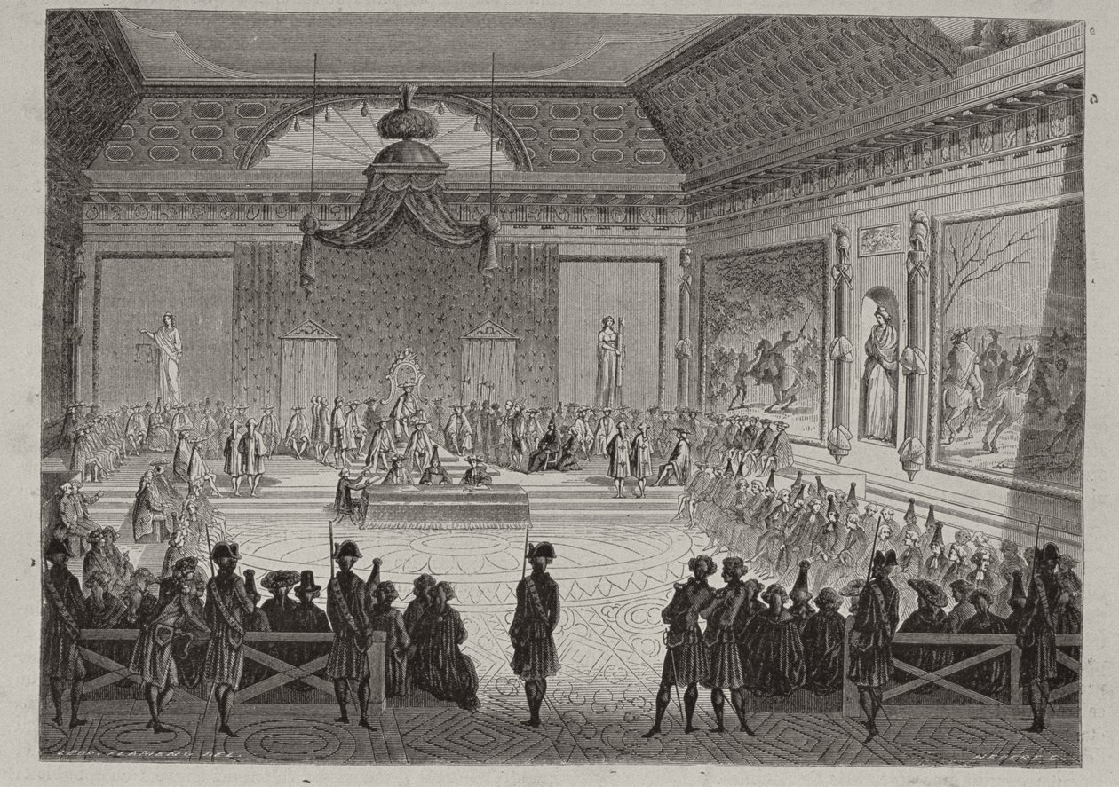 Assemblée des Notables, 1787, gravée par Antoine Auguste Ernest Hebert (1817-1908) - Leopold Flameng