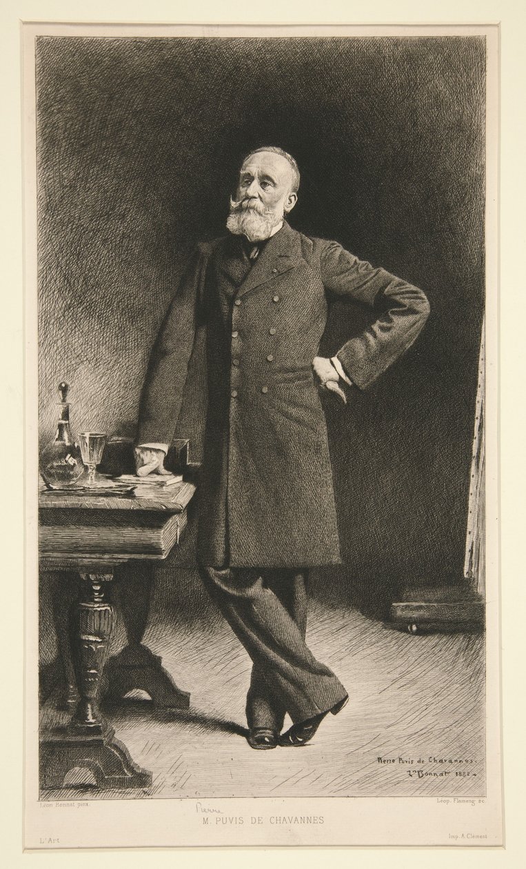 Portrait de Pierre Puvis de Chavannes - Leopold Flameng
