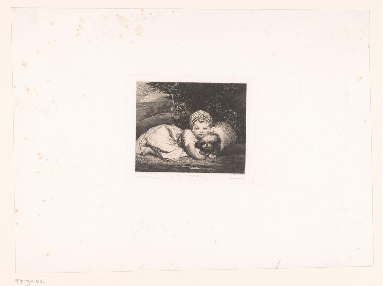 Princesse Sophia Matilda de Gloucester avec son chien - Leopold Flameng