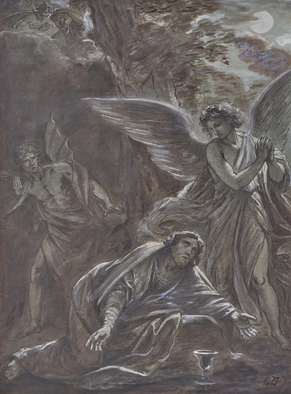 Le Christ au mont des Oliviers - Leopold Kupelwieser
