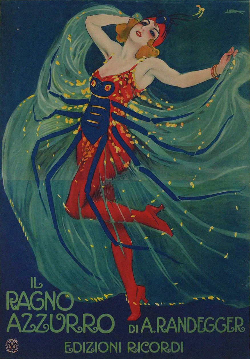 Il Ragno Azzurro Le Araignée Bleue par Alberto Iginio Randegger, 1916 - Leopoldo Metlicovitz