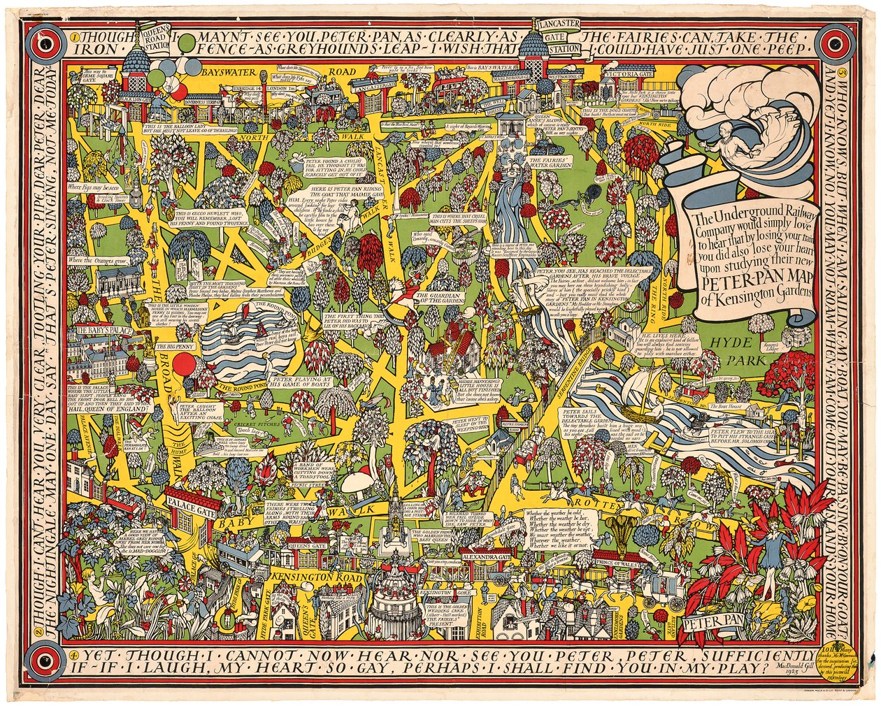 Carte de Peter Pan de South Kensington - Leslie MacDonald Gill